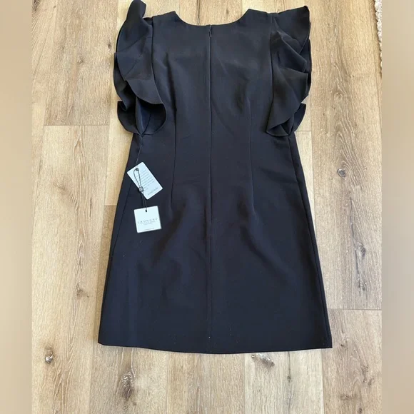 Laundry by Shelli Segal ruffle sleeve sheath dress black - Picture 3 of 7